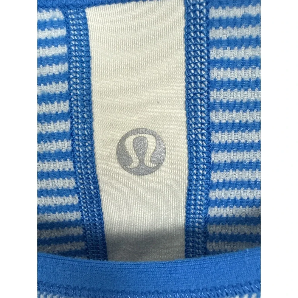 Lululemon Runder Under Striped Reversible Blue Long Sleeve Women's Size S Shirt